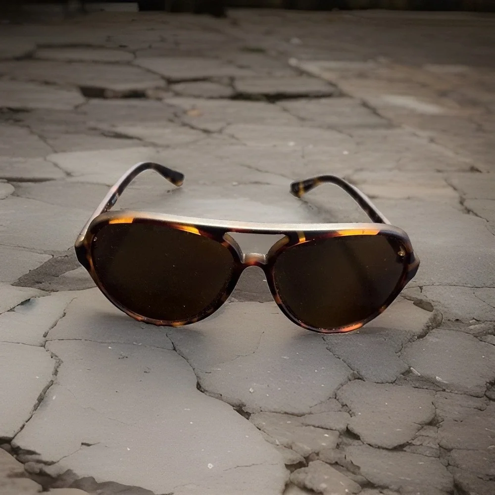 Electric Elsinore Polarized Sunglasses Retro Aviator Tortoise Bronze Tint Italy